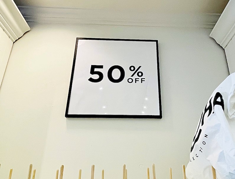 アロハコレクションの５０％引き告知