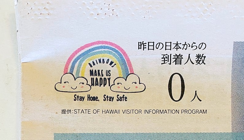 ハワイの日刊サン、コロナでハワイ到着０人