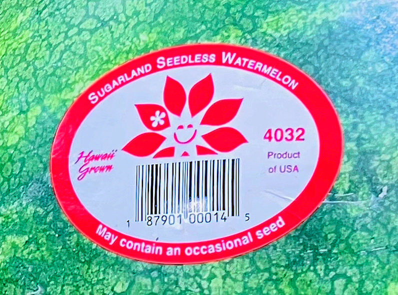 ハワイ産のスイカのシール